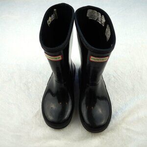 Hunter Little Kids First Classic Black Rubber Rain Boots Size 9 US 10